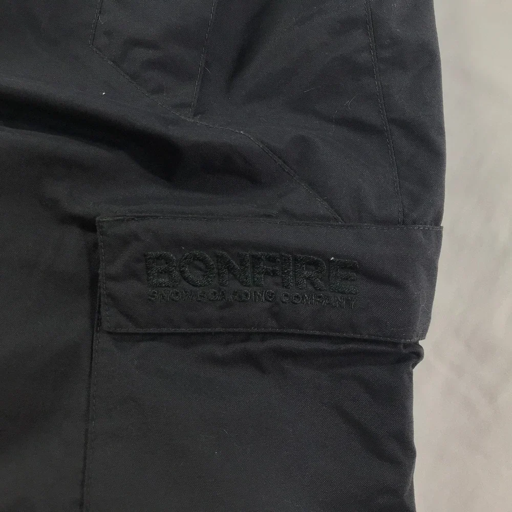 Bonfire Snowboarding Co Mens Black Cargo Snowboard Pants Classic Fit Medium M